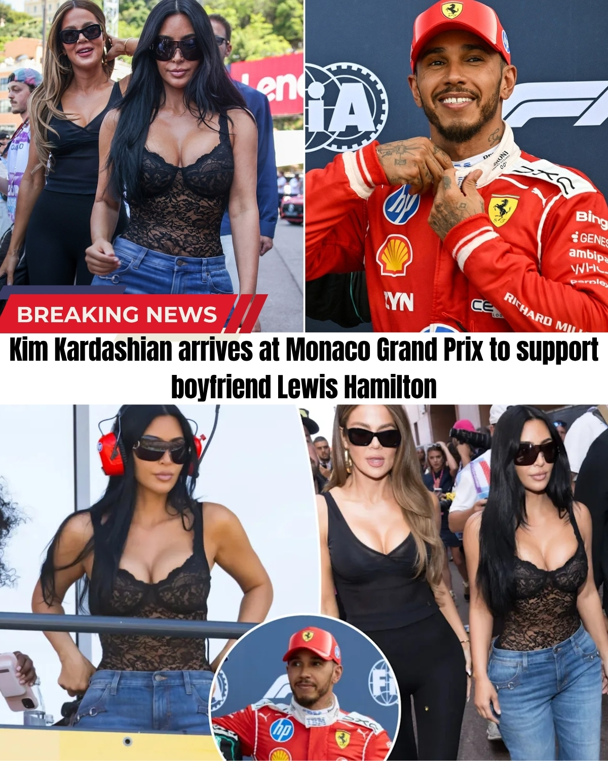 Spotted! 👀 Reality Queen Kim Kardashian just crashed the Monaco GP! 🏎️💨 Rumors have been swirling since their secret getaway, but seeing her cheer on Ferrari’s Lewis Hamilton changes EVERYTHING.