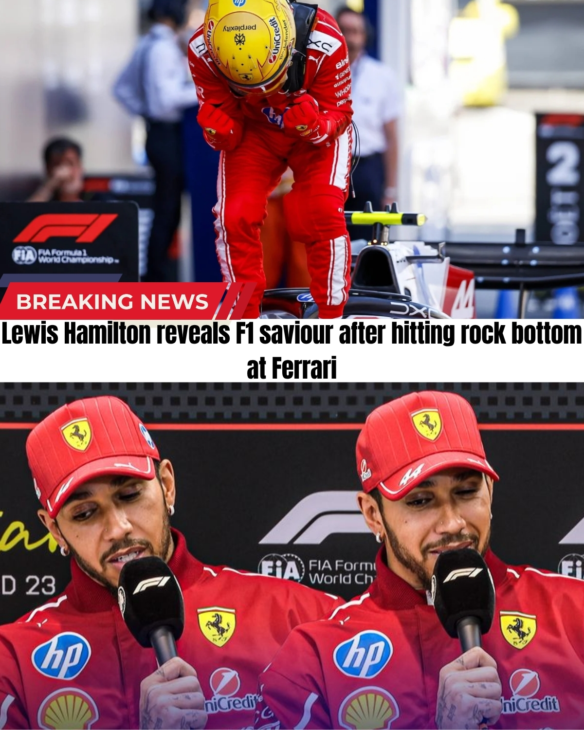 After hitting absolute ROCK BOTTOM, Lewis Hamilton just broke his silence in a highly emotional interview! 😭🏎️💨 Everyone thought leaving Mercedes was the biggest mistake of his life, but the 41-year-old legend just revealed the SHOCKING secret that pulled him out of the darkness!