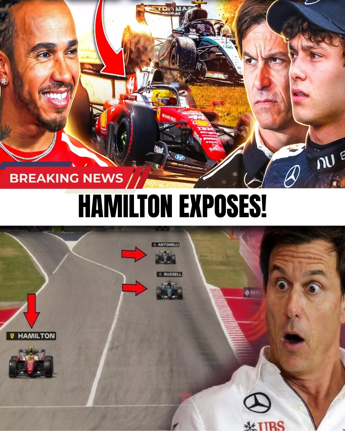 They were UNSTOPPABLE. Teen prodigy Kimi Antonelli was crushing everyone! 😱 But a massive disaster just struck in Barcelona, and the F1 world is completely stunned! 🏎️💥 Toto Wolff watched his ultimate nightmare come true as a 41-year-old Lewis Hamilton did the unthinkable in red!