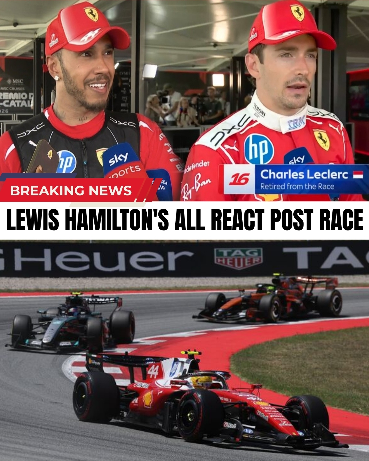 Sir Lewis just did the IMPOSSIBLE in Ferrari red! ❤️🔥 While Mercedes literally tears itself apart (Toto is FURIOUS 🤬 about a bitter internal clash that cost them everything), Hamilton dropped a massive bomb on the grid!