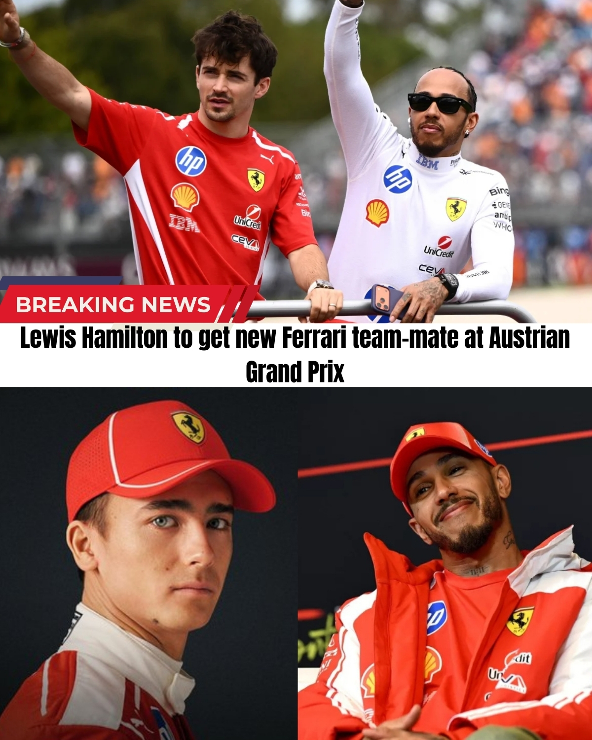 Is Charles Leclerc's nightmare getting even worse?! 😱🏎️💨 After Lewis Hamilton secured a historic victory and Leclerc suffered another disastrous DNF, Ferrari just confirmed a HUGE driver change for Austria!