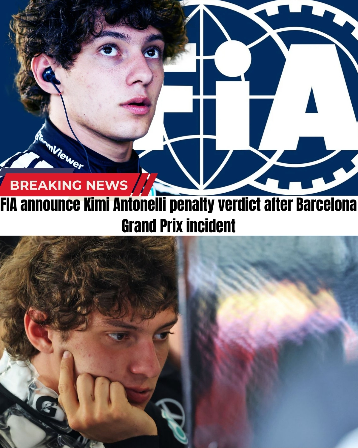 19-year-old prodigy Kimi Antonelli just completely SNAPPED during the Barcelona GP! 😱 Frustrated by his teammate's speed and heavy traffic, the Mercedes star dangerously BRAKE-TESTED a rival on the track!