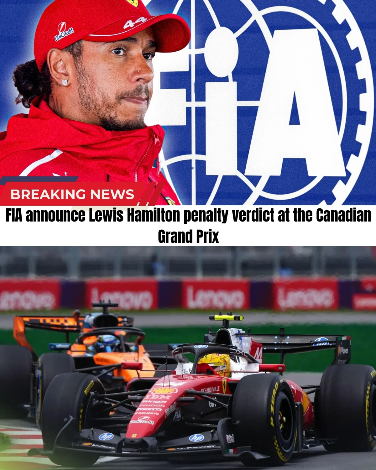 The Canadian GP Sprint just exploded into total chaos! 😱 Lewis Hamilton was dragged into a tense FIA investigation after a dramatic chicane cut against Oscar Piastri.