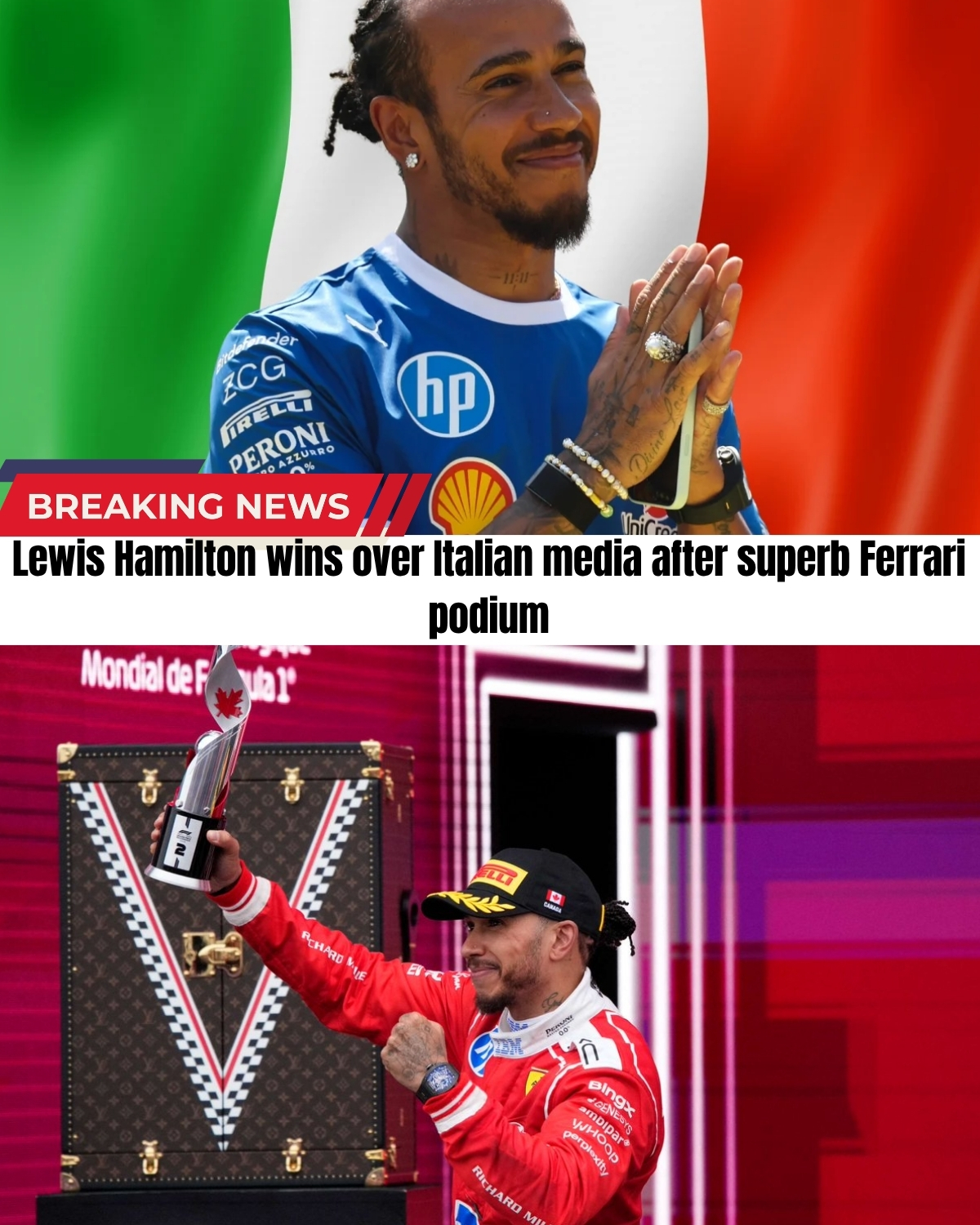 Lewis Hamilton just silenced his critics! ๐คซ After an epic Canadian GP, the notoriously harsh Italian media dropped their official ratings, and the results are MIND-BLOWING! ๐คฏ While Hamilton celebrated his best Ferrari finish, Charles Leclerc suffered a brutal reality check.