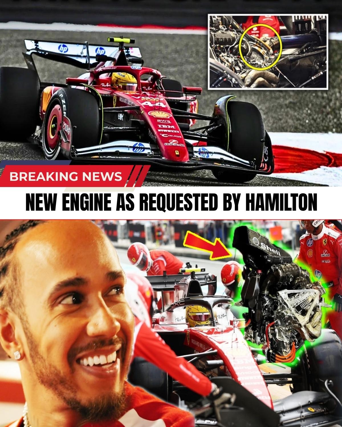 The Scuderia is shaking! ๐ฑ Facing a brutal 30 horsepower deficit, Lewis Hamilton has officially had enough. He just forced a total strategy shift for the SF-26, demanding urgent upgrades to the chassis and engine!
