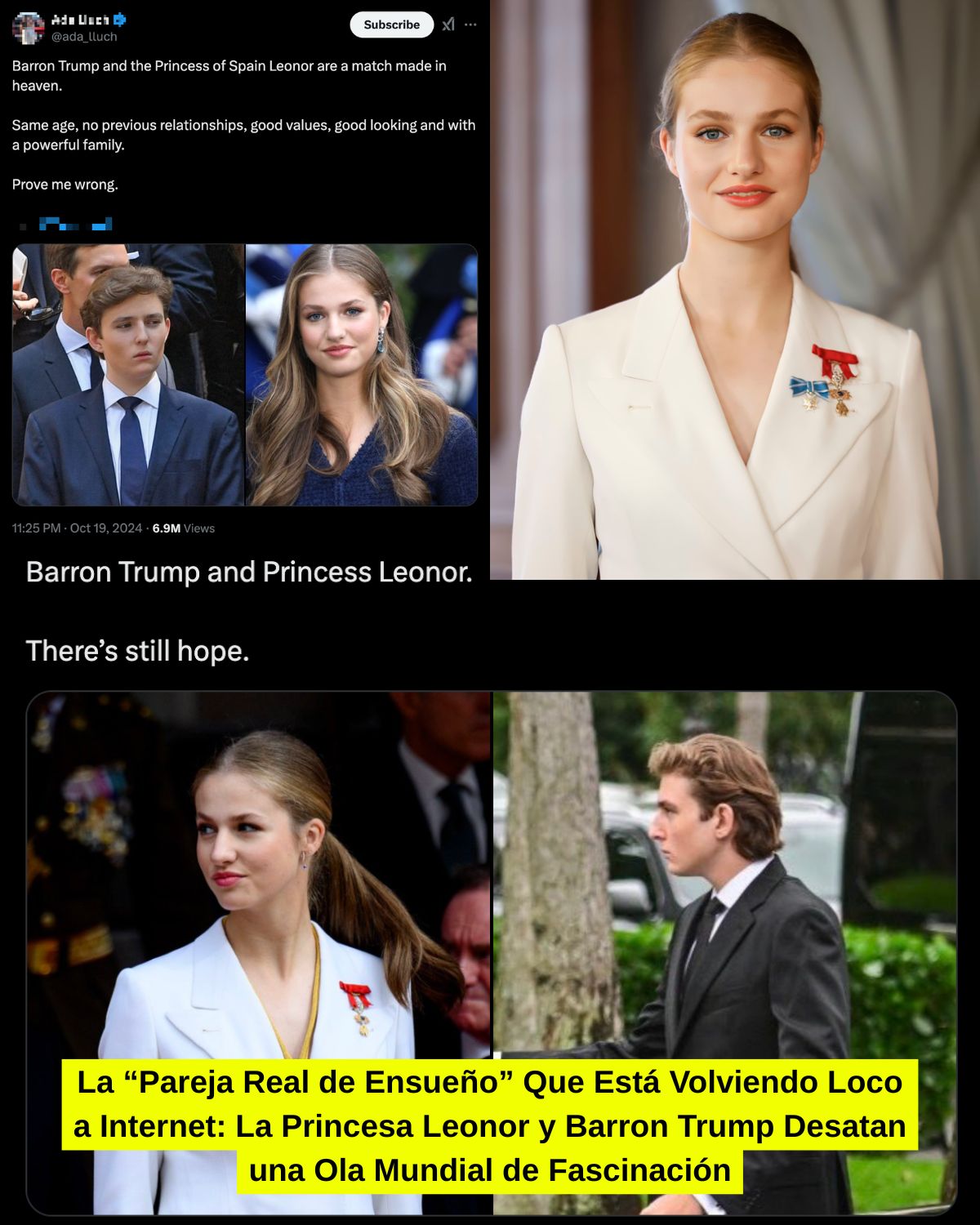 La “Pareja Real de Ensueño” Que Está Volviendo Loco a Internet: La Princesa Leonor y Barron Trump Desatan una Ola Mundial de Fascinación