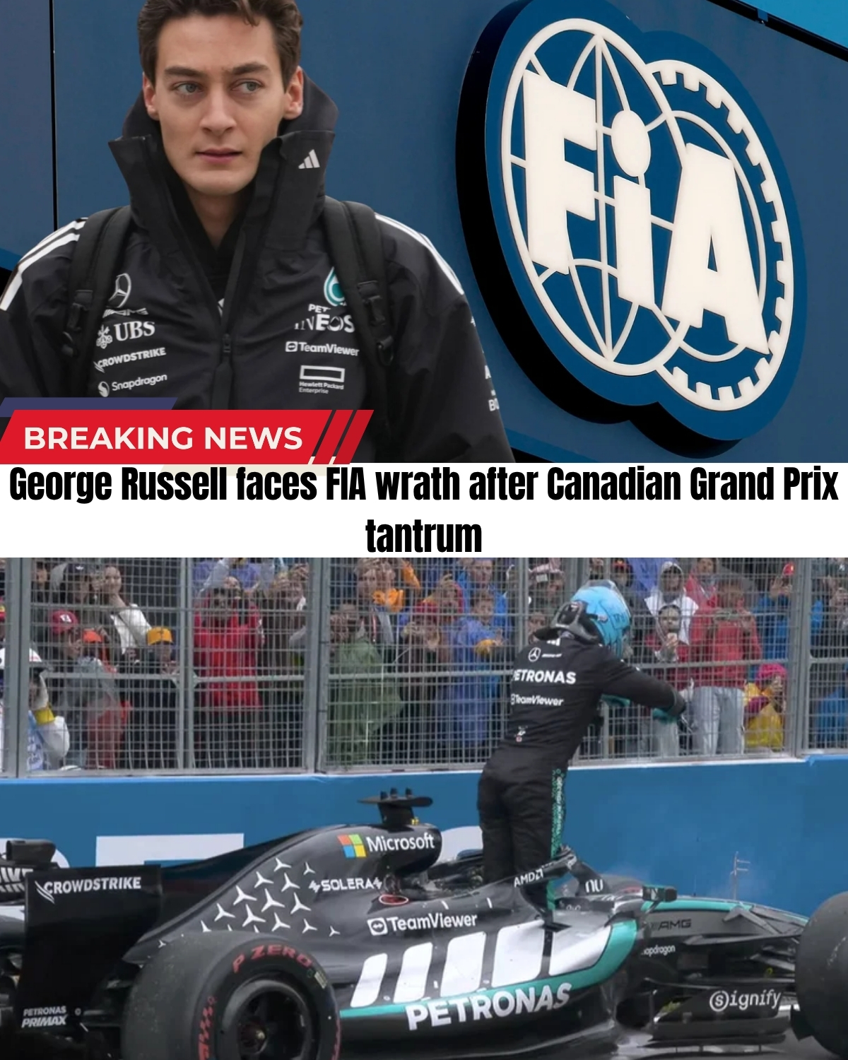 George Russell was having the PERFECT Montreal weekend—Sprint win, Pole position, and battling teammate Kimi Antonelli. But on lap 30, a devastating W17 battery failure sparked chaos!