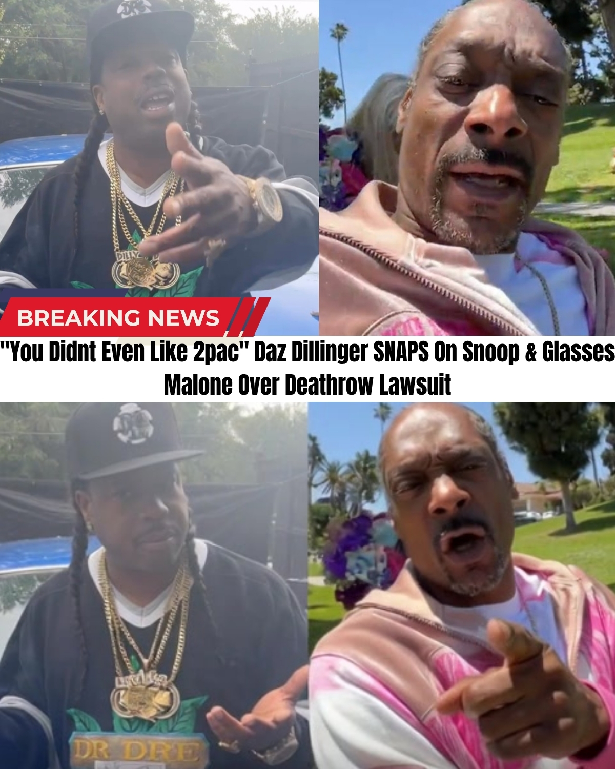 Is the legendary rap empire crumbling from within? ๐ค A shocking, unfiltered video has just shattered the hip-hop community after Daz Dillinger completely spazzes on Snoop Dogg and Glasses Malone over a toxic paperwork lawsuit! ๐๐ฅ Daz dropped a massive bombshell, claiming Snoop secretly hated Tupac and left his own crew trapped in legal ruins while escaping with the money!